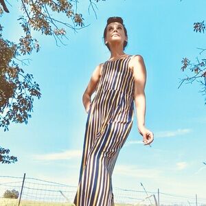 Striped Sleeveless Maxi jumpsuit not vintage